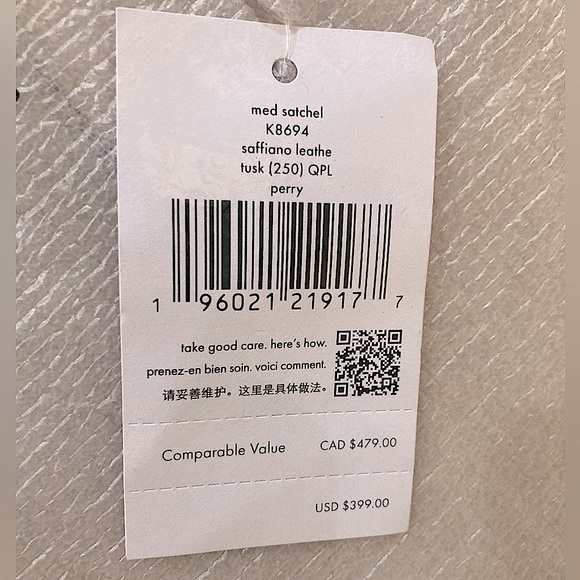 💝 Kate Spade 💝 Leather Medium Satchel with Snaps, Zipper & Feet 💝 - Picture 9 of 16